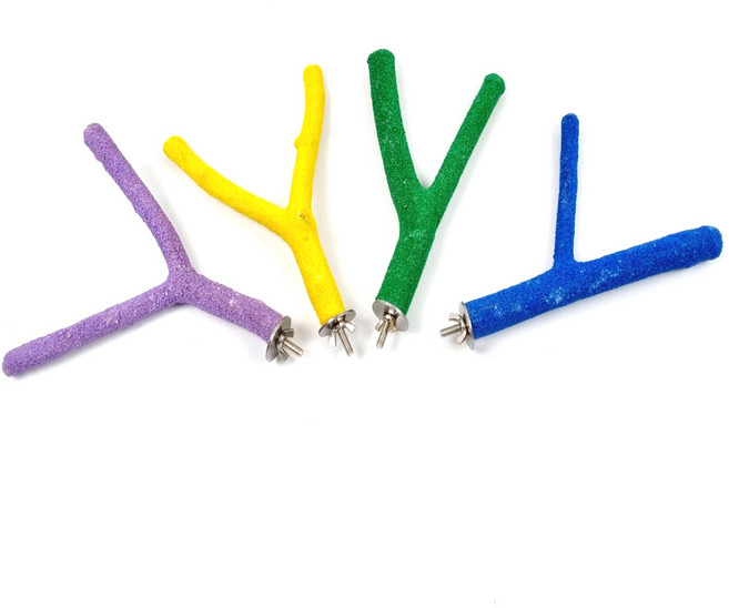 나뭇가지형 Y자 발톱갈이 횃대 (소) 앵무새 횟대 장난감 부리갈이 새용품 앵무새용품 스트레스해소 운동효과, 1개