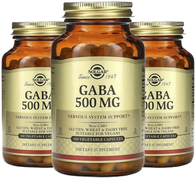 솔가 가바 GABA 500mg 베지 캡슐 100정 2+1, 3개, 100회분 - 쿠팡
