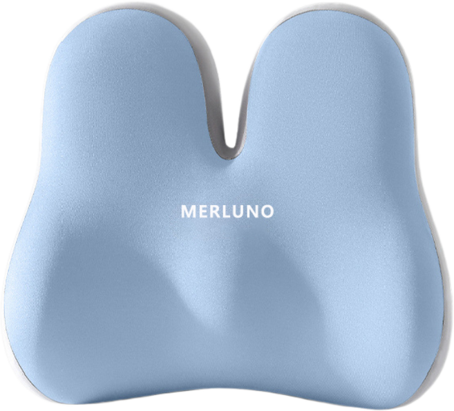 MERLUNO 꼬리뼈 자세교정 3D 방석 4세대 바른자세 기능성 쿠션 방석 고밀도 메모리폼 치질 쿠션, 블루