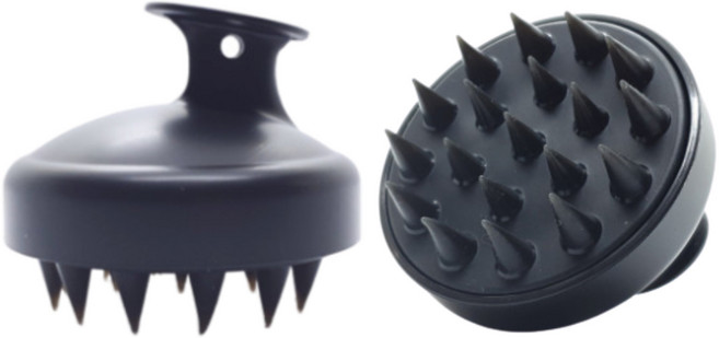 두피 스케일링 마사지 실리콘 남자머리 비듬 각질 케어 헤어 샴푸 예방 방지 머리감는 빗 솔 이상민 핸디 브러쉬 다이소, 블랙, 1개