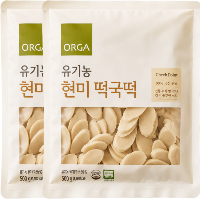 풀무원 유기농 현미 떡국떡 500g 2개