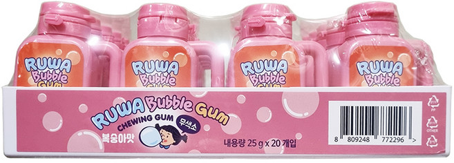 루와 버블껌 복숭아맛, 25g, 20개