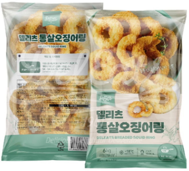 [오늘출발] 델리츠 통살오징어링튀김 30개 오징어48% 냉동, 1개, 600g