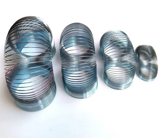 80X100mm 자이언트 매직 레인보우 메탈 슬링키 스프링 빅 클래식 오리지널 워킹 점보 스틸 장난감, 01 35x35mm, 01 1pcs, 01 Metal, 1개