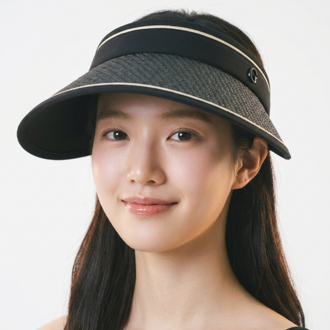 리틀뚜또 라탄 돌돌이 썬캡 휴대용 여름 여성 챙모자