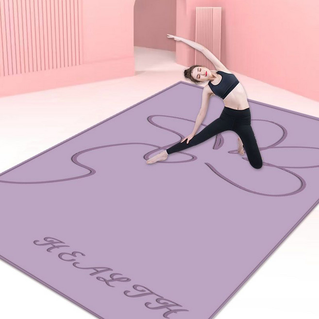 특대형 요가매트 필라테스 바닥쿠션 헬스장 와이드 홈짐, 12 퍼플 (실리콘 바닥) 두꺼운 방음, 1개
