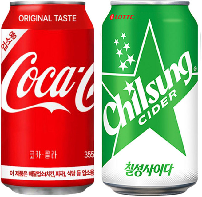 코카콜라 355ml + 칠성사이다 355ml (업소용) 탄산음료, 48개
