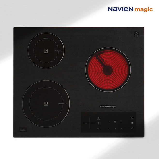[전국무료설치] 나비앤매직 인덕션 2구+하이라이트 1구 하이브리드 전기레인지 560X480, 방문설치