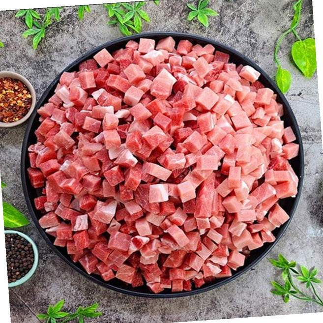 돼지 뒷다리 후지 짜장 카레 1cm 큐브 1kg 냉동 업소용, 1개