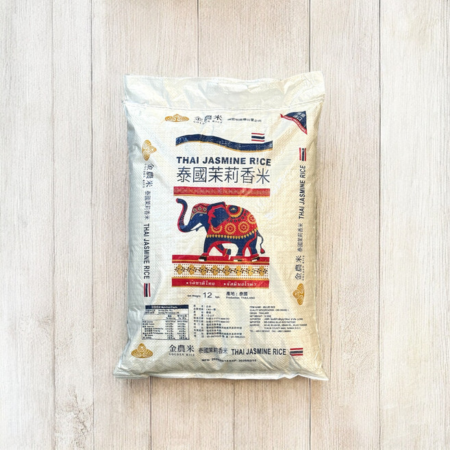 【金農米】泰國茉莉香米 長米 海南雞飯專用, 12kg, 1個, 無分級