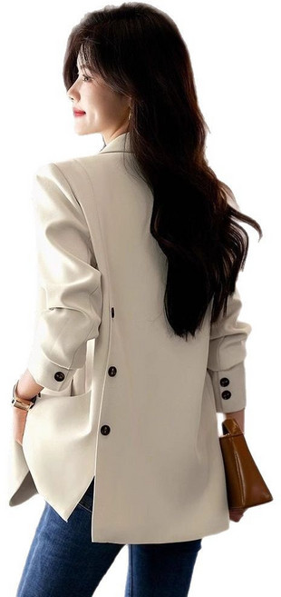 POMTOR 여성 봄가을 캐주얼 뒤트임 정장자켓