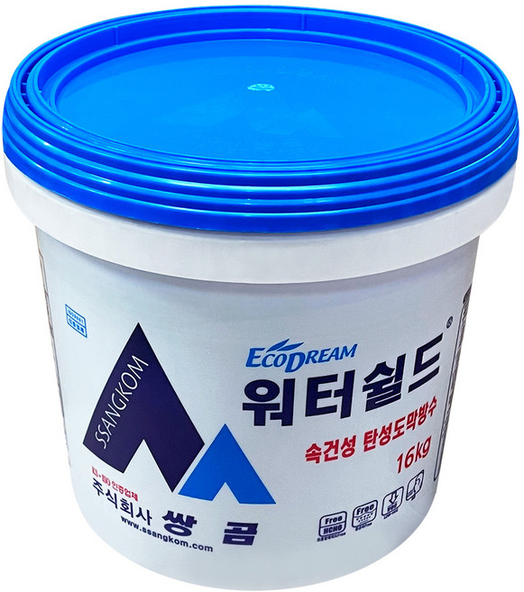 쌍곰 워터쉴드 속건성 탄성 도막방수제 방수액 16kg, 1개