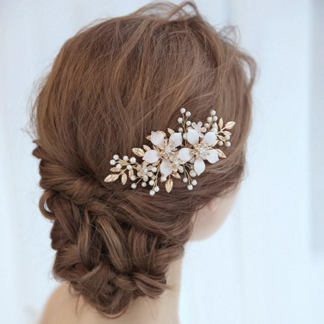 웨딩케이 A863(집게형) 웨딩헤어핀 한복머리장식 혼주 올림머리장식