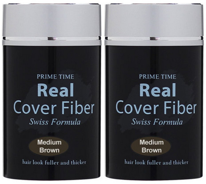 리얼커버 흑채 증모제 흑체파우더 자연갈색, 2개