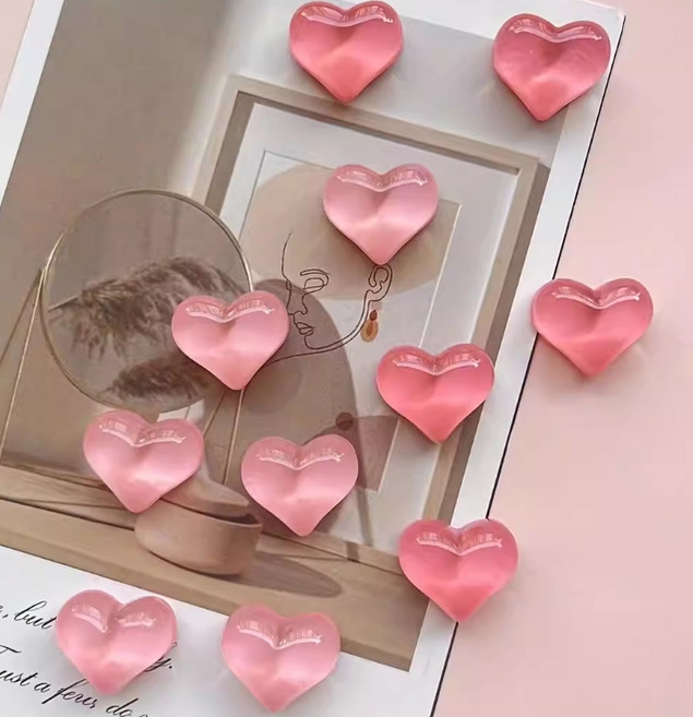 지구별 하트 감성 냉장고 자석 마그넷 세트 메모홀더 인테리어, 10개세트 핑크