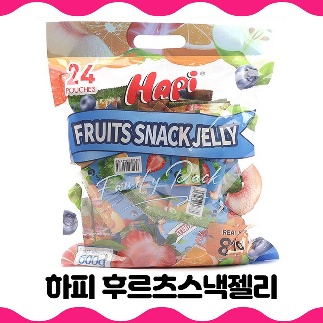 후르츠스낵젤리 600그람 대용량 간식 개별포장 60봉지, 3개, 600g
