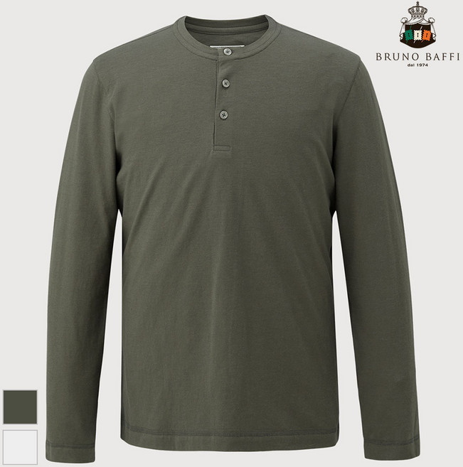 인디안 BRUNO BAFFI 3버튼 헨리넥 티셔츠._MUEAL4S1141