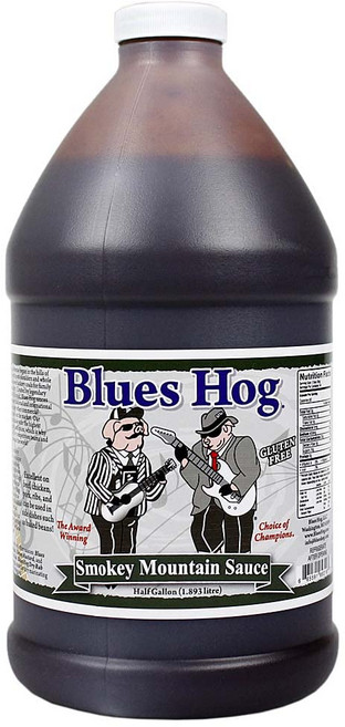블루스 호그 스모키 마운틴 BBQ 소스 (64온스) Blues Hog Smokey Mountain Barbeque Sauce Natural Hickory Smoke BBQ Sau, 원 사이즈, 1개, 1.89L