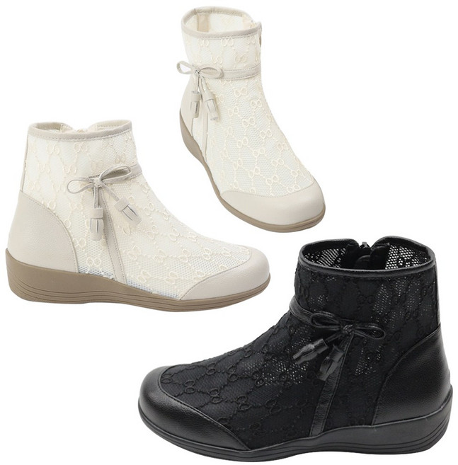 스타슈 여성 방울 태슬 봄 여름 망사 시원한 앵클 부츠 숏부츠