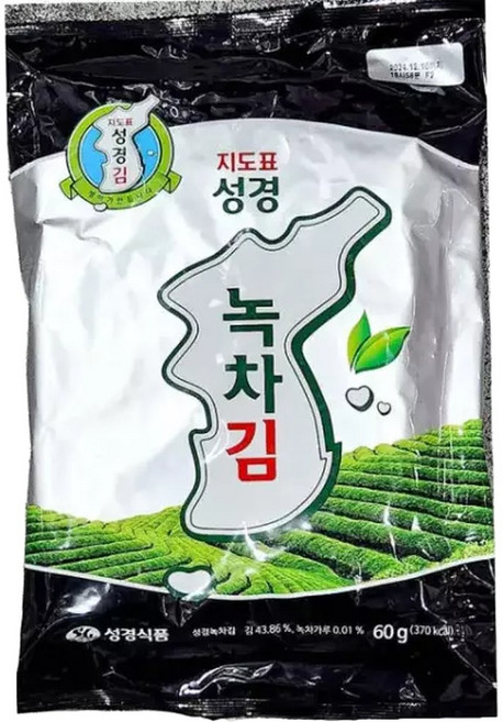 성경식품 녹차 전장 김 60g 20개 밥반찬 도시락 구이, 3g