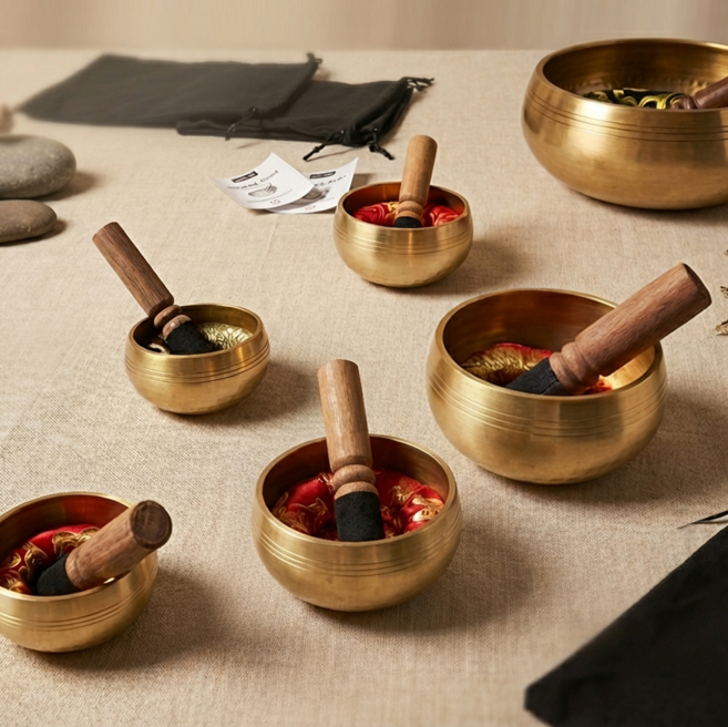 싱잉볼 명상 요가종 명상도구 명상종 네팔종 힐링 테라피 선물, 1세트