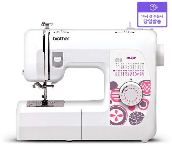 [부라더미싱] [리뷰이벤트][빠른배송] 실속형미싱 가정용재봉기 MS25P+노루발3종+용구함+수강증+서적, 1개