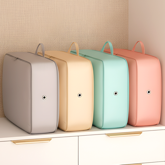 블링하우스 숨쉬는 압축 리빙박스 이불정리함 그레이 베이지 블루 핑크 총 4가지색상, 1세트, 혼합색상