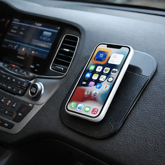 차량용 논슬립 패드 대시보드 미끄럼방지 매트, 블랙, 2개