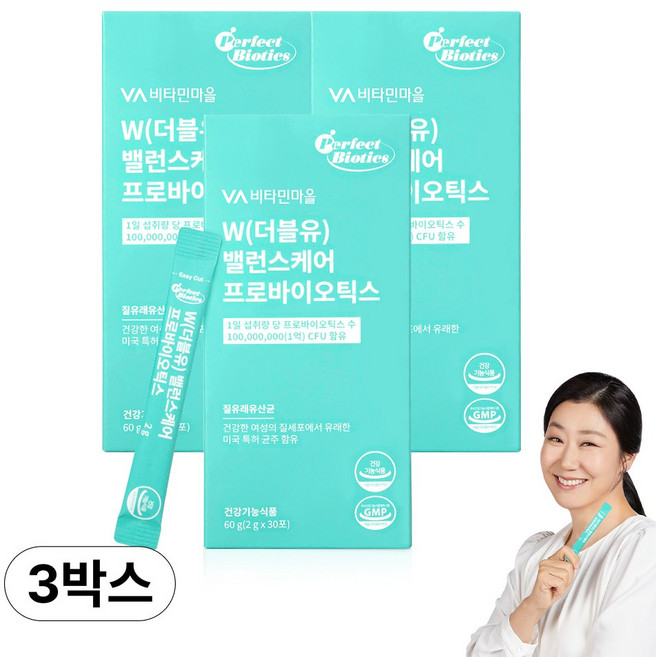 비타민마을 더블유 밸런스케어 프로바이오틱스 질 유래 유산균, 2g, 90개