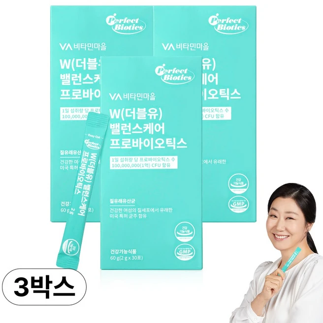 비타민마을 더블유 밸런스케어 프로바이오틱스 질 유래 유산균, 2g, 90개 - 쿠팡