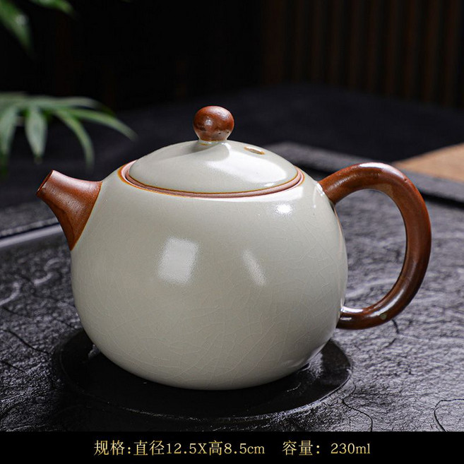 米黃汝窯茶壺, 1個, 黃汝西施壺
