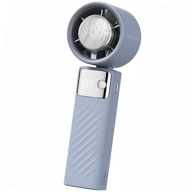 히아데스 휴대용 접이식 손선풍기 급속 냉각 각도조절 에어컨 선풍기 BLDC 4000mAh, 블루