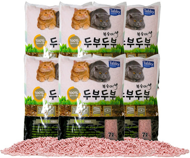 테비 두부두부 일반입자 복숭아 7L x6개, 6개