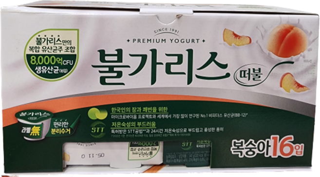 [코스트코] 남양 떠먹는 불가리스 복숭아 아이스박스포장 냉장식품, 85g, 16개입