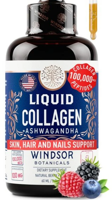Liquid Collagen with Ashwagandha and L-Theanine - High Absorption 100 000 mcg Hydrolyzed Collagen, Liquid Collagen for Women with, 1개, 60ml - 쿠팡