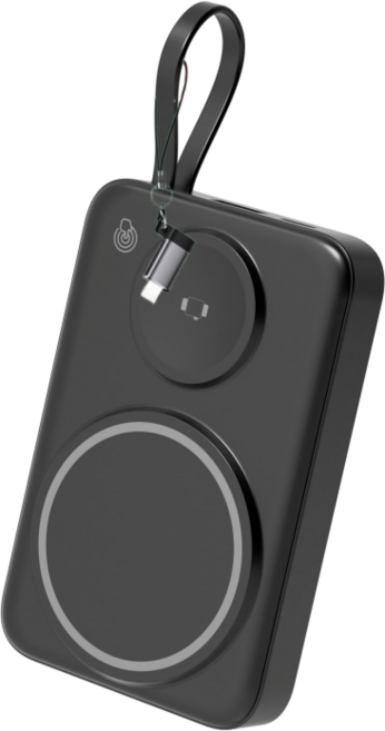 U-NOG磁吸行動電源 自帶線 支援蘋果手錶 Magsafe無線充電 雙無線充電位 PD快充 QI標準 無線快充, 黑色+Lightning轉換頭, 10000mAh