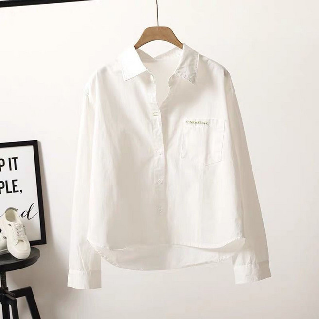 Zoovit 여성 긴팔 면 셔츠 데일리 루즈핏 남방 100%면