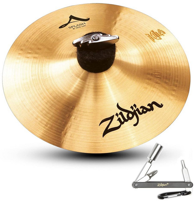 Zildjian A0210 8인치 스플래시 드럼 세트 심벌 W/크래시 타입 및 ZKEY로 전통적인 마감