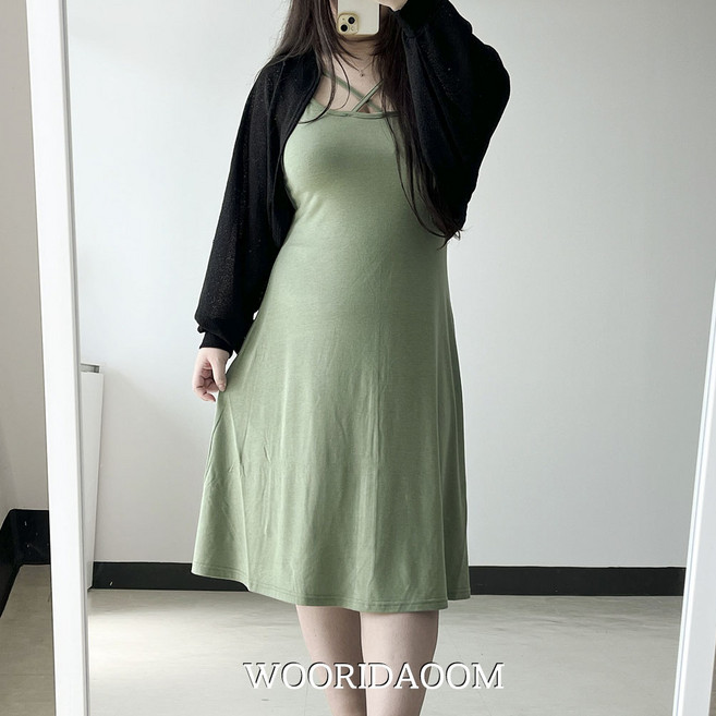 66-110 엑스 섹시폭발 빅사이즈 나시 원피스 민소매 레이어드 비치룩 바캉스 글램룩 강강추 체형커버 4XL