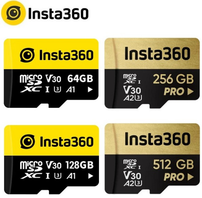 Insta360 MicroSD 카드 360 X4 X3 ONE X2 RS 마이크로 SD 메모리 64GB 128GB 256G 512G 고속 기존 액세서리, 02 Black, 1개