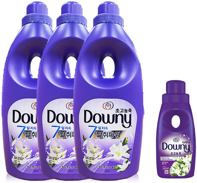 다우니 초고농축 퍼플 섬유유연제 화이트티와 릴리 본품 1L x 3p + 200ml, 3세트