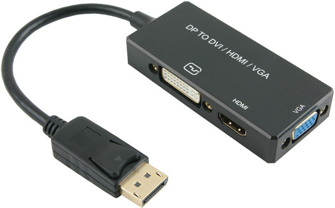 COMS DP to 3in1멀티 컨버터 HDMI VGA DVI 변환 DM453, 선택없음, 1개