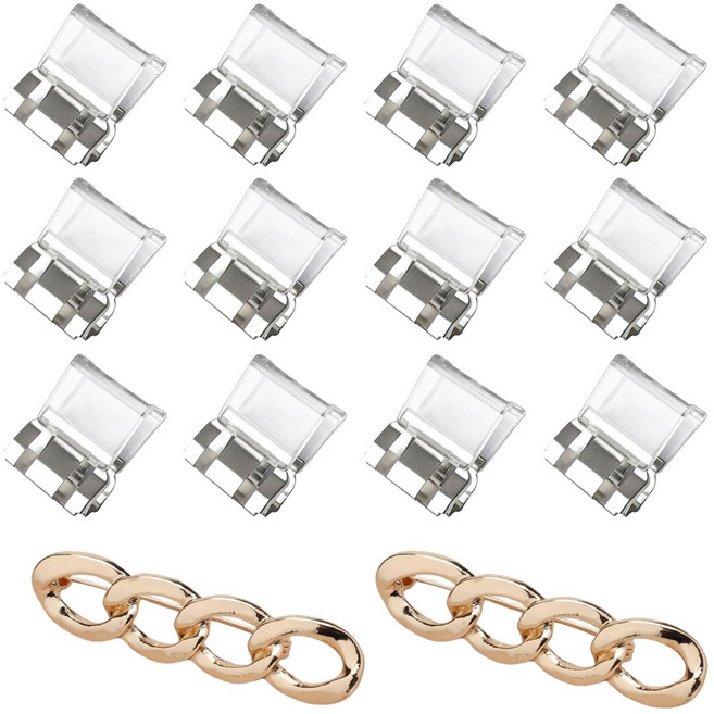 바지 허리 줄이기 옷핀 +바지 기장 고정 클립, 1개, 화이트+골드