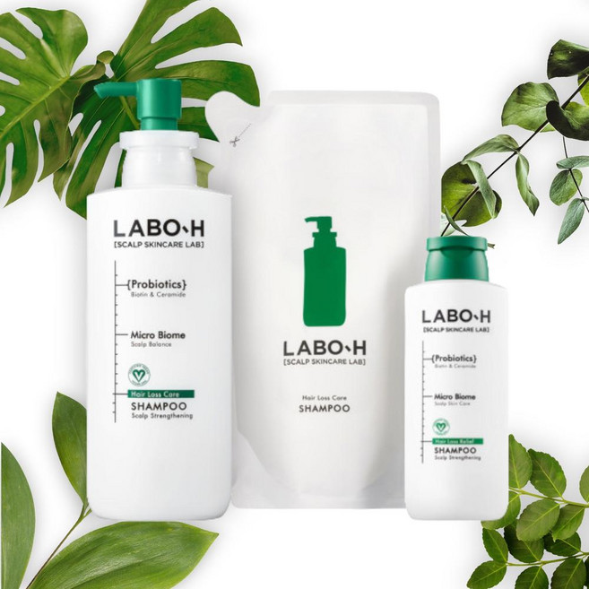 라보에이치 대용량 모근강화 진정 보습 탈모샴푸 약산성 두피 비건 400ml+리필400ml+180ml 980ml, 1개