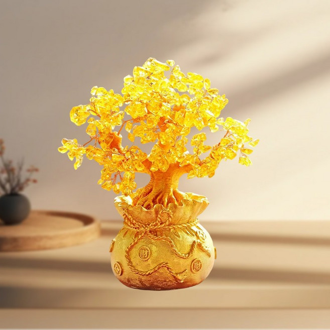 돈불러오는 황금금통나무 금전수 풍수장식 CIILLNY, 스몰 사이즈