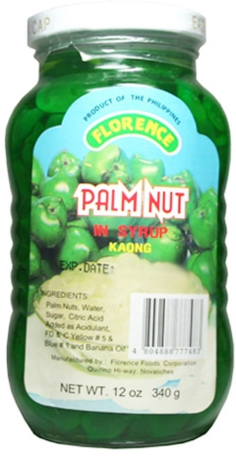 Florence Palm Nut in Syrup Kaong Green 팜넛 인 시럽 까옹 그린, 1개, 340g