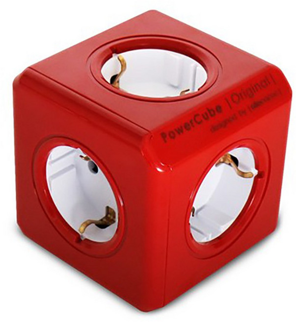 파워큐브 2.0 오리지널 컬러 멀티탭 5구 1150, 75mm, 레드, 1개
