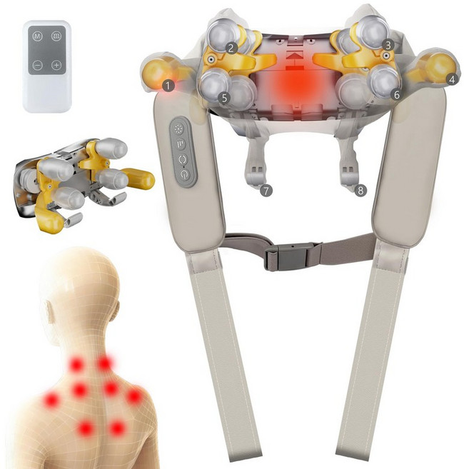 [2025 신등장] 목 케어 릴랙스 일본어 음성 안내 리모콘 첨부 목/어깨/허리/등/허벅지/송아지 릴랙제이션기 5종류 모드 4단계 강도 조절 3단계 온열 기능 3D숄더 릴렉제..., 상세페이지 참조, 상세페이지 참조, 상세페이지 참조
