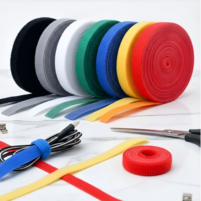 리코몽 잘라쓰는 찍찍이 전선 케이블 타이 (7색상 한묶음), 혼합, 1세트