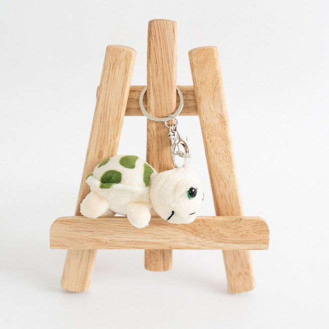 벤쿠쿠 재물 거북이 인형 키링 엉금엉금 왕눈이 거부기 열쇠고리 키홀더, 아이보리